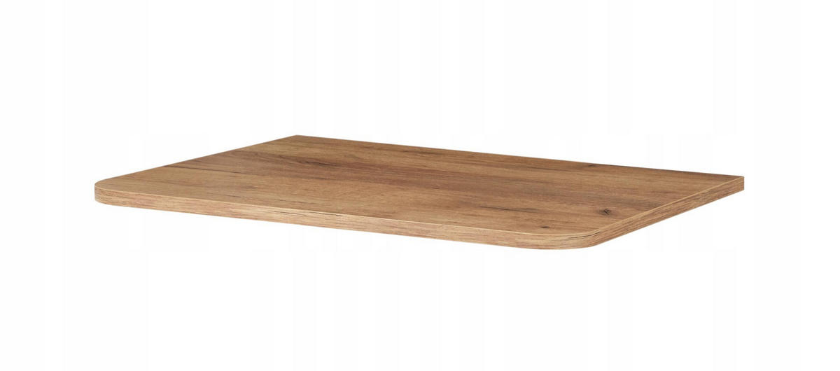 WASCHBECKENUNTERSCHRANK LINEA hängend geriffelt Eiche dunkelbraun mit Waschtischplatte 60/48/44 cm - Braun, Holzwerkstoff (60/48.4/43.7cm) - Rodan