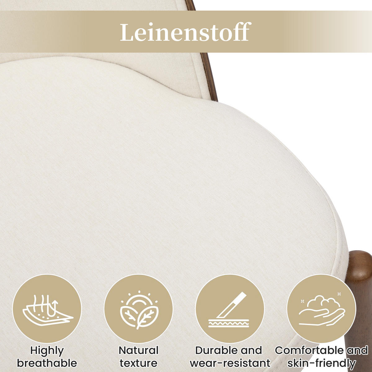 ESSZIMMERSTÜHLE 2er-Set Massivholz Leinen Walnuss - Walnussfarben, Holz (57/74/49cm) - FLIEKS