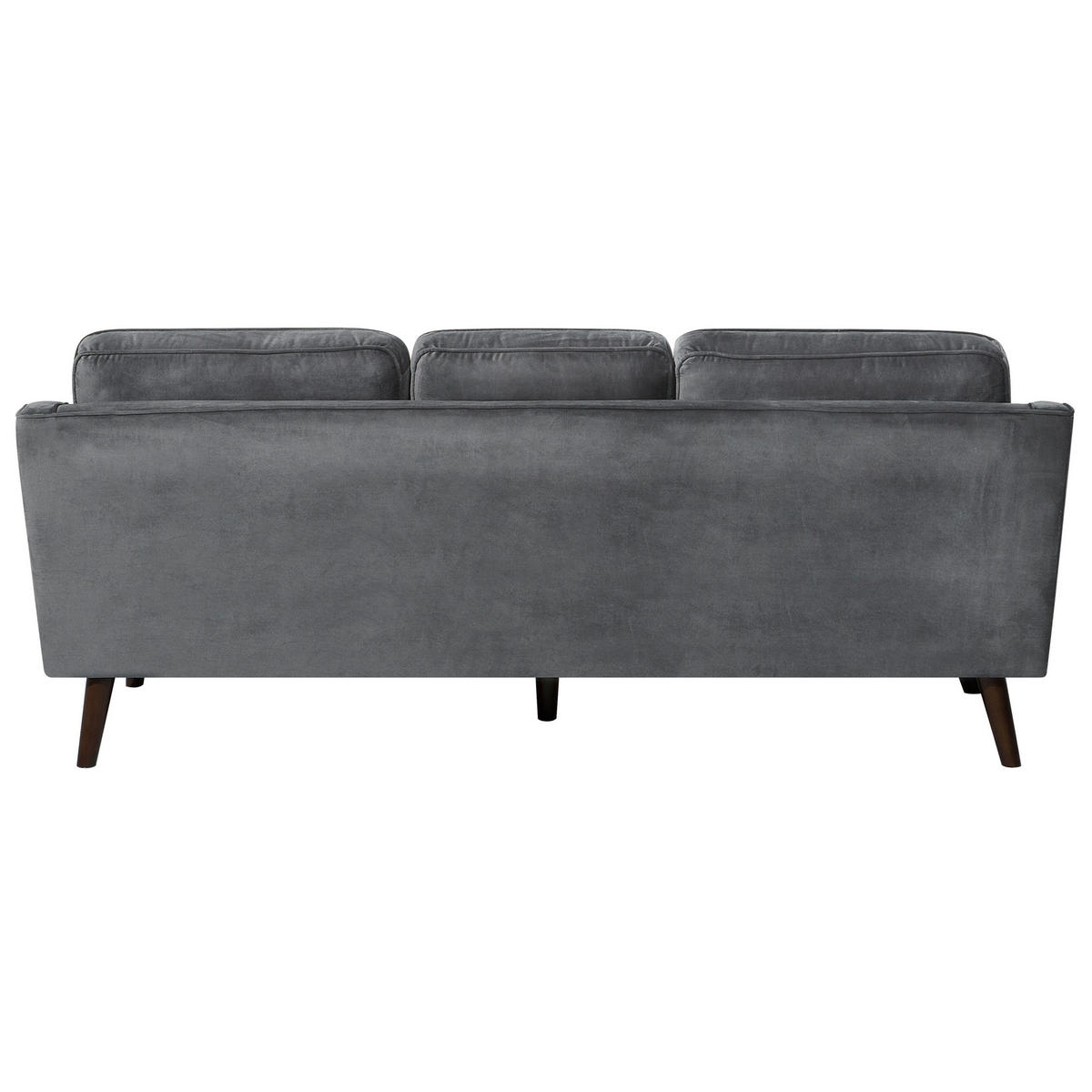 3-SITZER-SOFA Samtstoff Dunkelgrau Lokka - Dunkelgrau, Textil (204/85/83cm) - Beliani