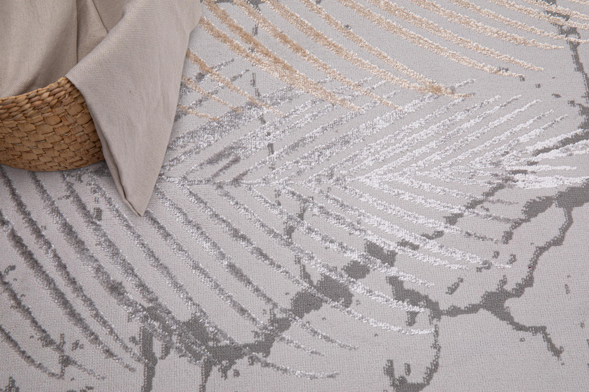 TEPPICH CRYSTAL Creme Grau 80/150 cm - Creme/Grau, Textil (80/150cm) - Tapiso