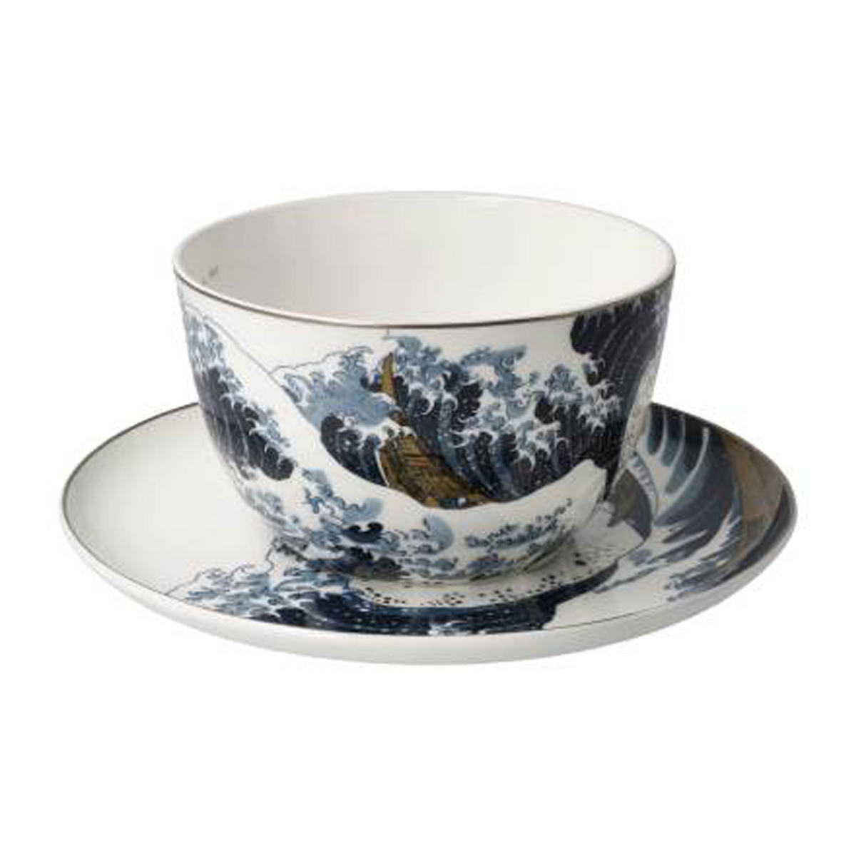 MILCHKAFFEETASSE Hokusai - Die Welle, Fine Bone China - Multicolor, Keramik (0.35L) - Goebel
