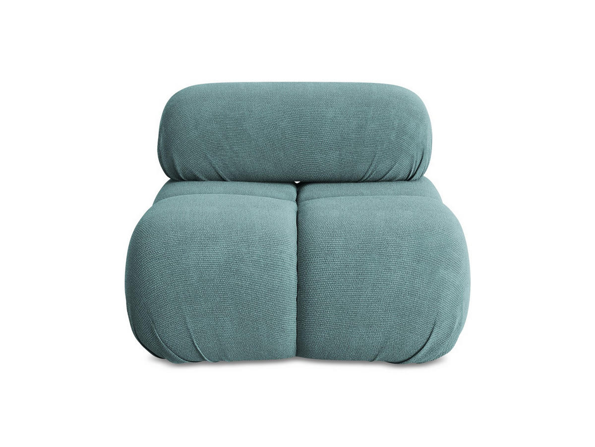 SESSEL Chenille Stoff Blau - Blau/Beige, Kunststoff/Textil (96/70/95cm) - Makamii