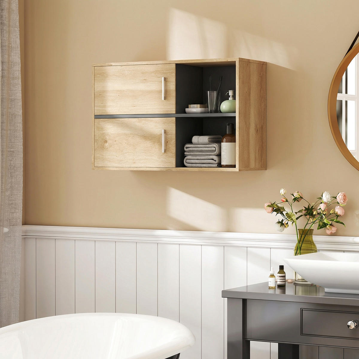 HÄNGESCHRANK Naturholz 1 Stück - Beige, Kunststoff (80/57.5/35cm) - GiPP