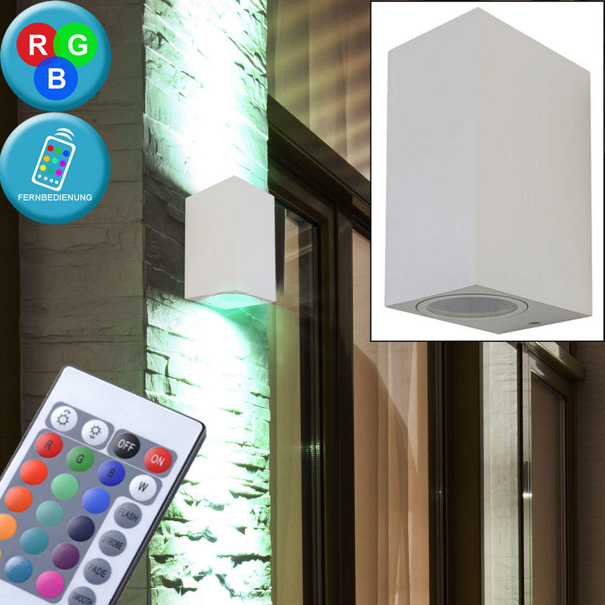 LED AUSSEN-WANDLEUCHTE Aluminium Weiß - Weiß, Metall (6.8/15/9.2cm)