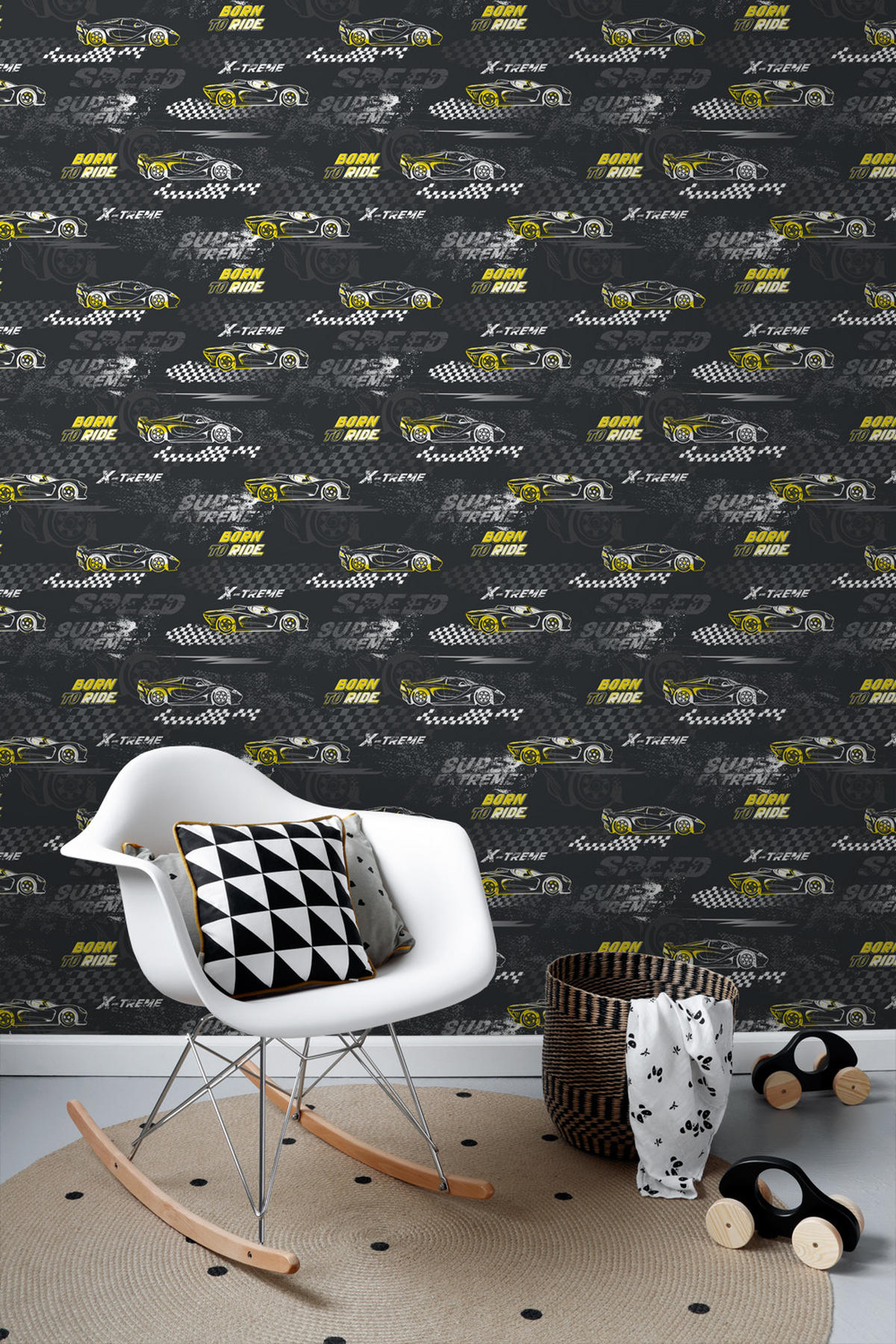 TAPETE Rennwagen 50 x 900 cm - Schwarz, Papier (50/0.1cm) - Sanders & Sanders