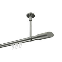 INNENLAUF-GARDINENSTANGEN-SET Sonette Verano 360 cm (geteilt in 2 x 180 cm), 1-läufig, 20 mm Ø Edelstahl-Optik - Edelstahlfarben/Silberfarben, Metall (360cm) - INTERDECO