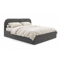 POLSTERBETT Sogno Grau 160x200 cm, mit Bettkasten und weichem Kopfteil, Bouclé - Grau, Holzwerkstoff/Textil (160/200cm) - Bettso