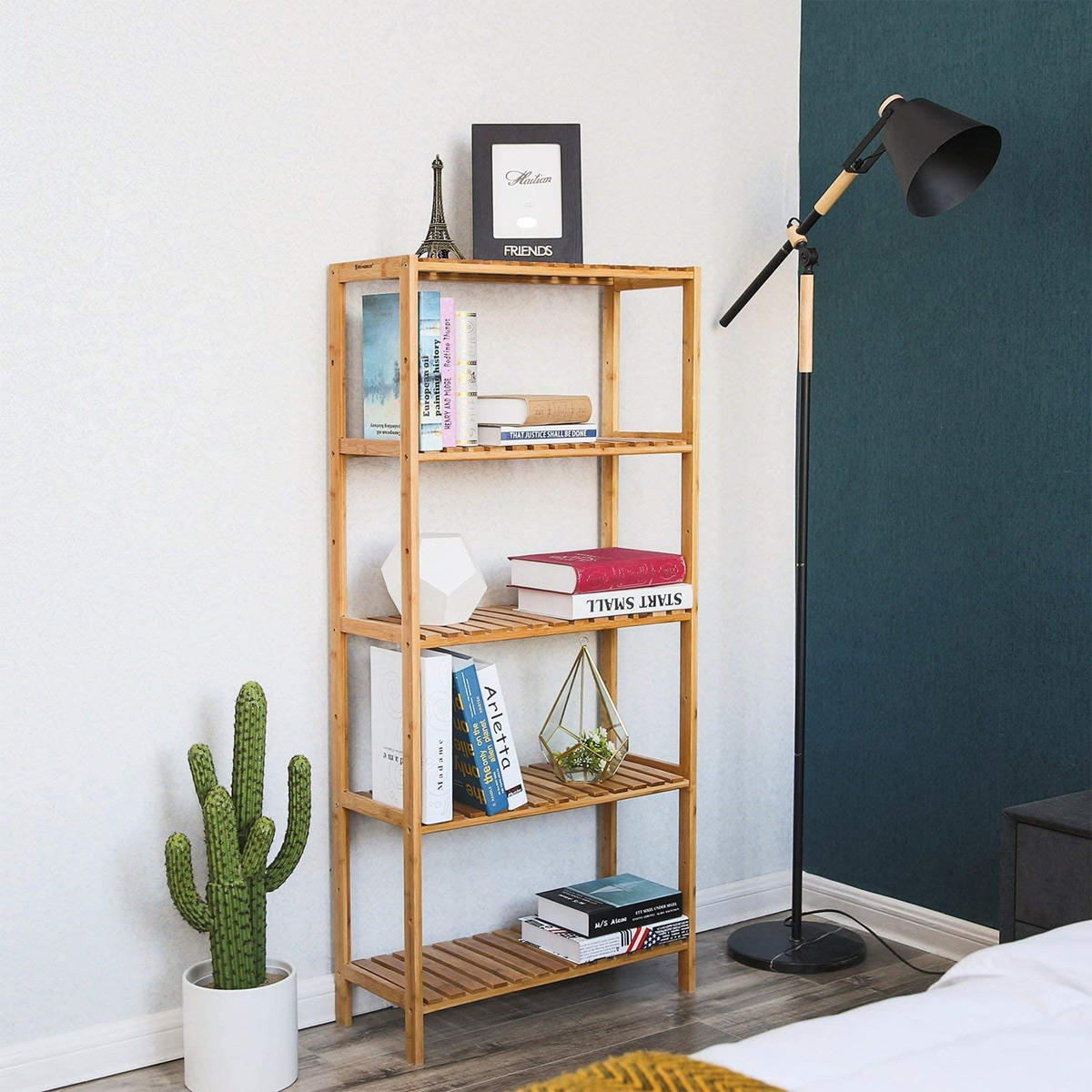BAMBUSREGAL, mit 5 Höhenverstellbaren Regalebenen - L60 cm - Braun, Holz (26/130/60cm) - Calicosy