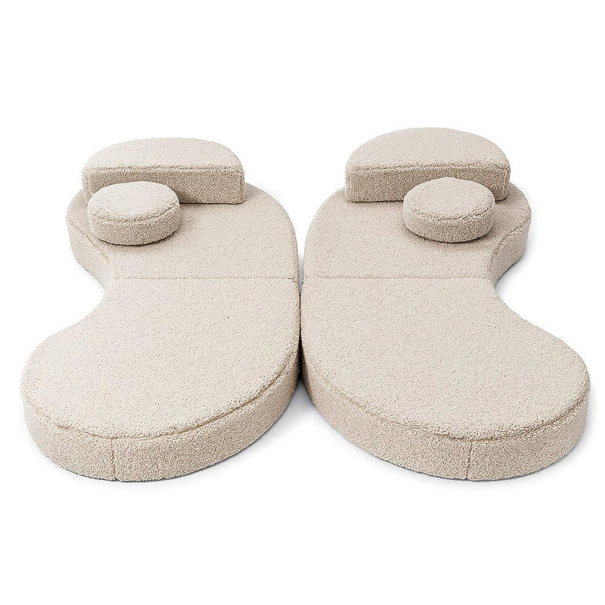 KINDERSOFA modular, Bearly, hellgrau - Grau, Textil (160/54/24cm) - MeowBaby