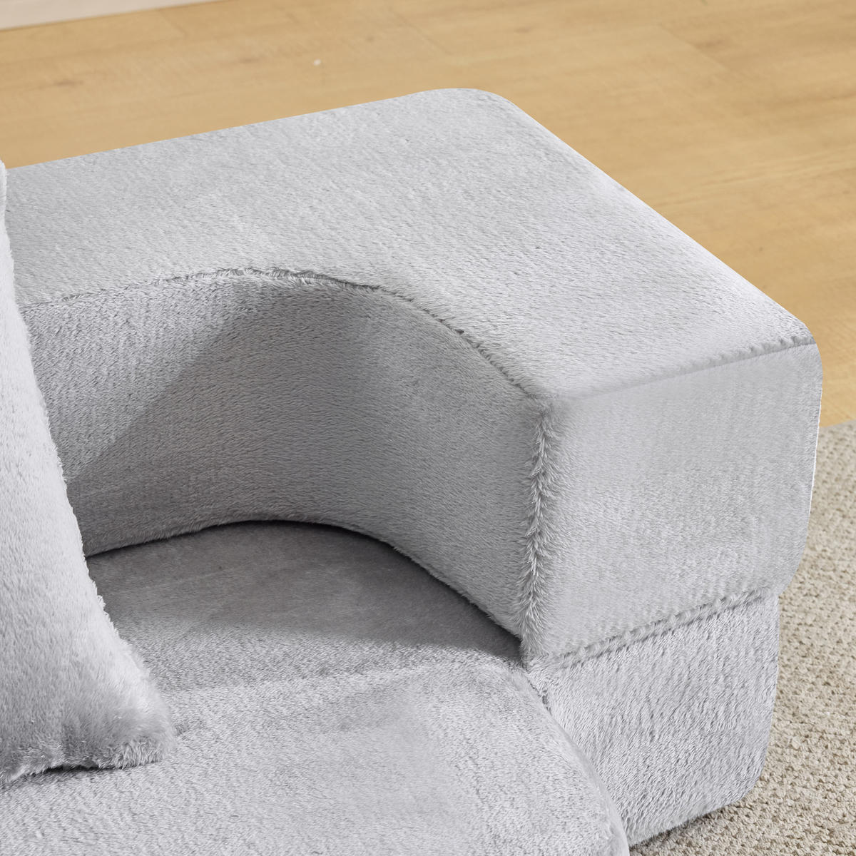2-SITZER SCHLAFSOFA Stoff Hellgrau mit Kissen - Hellgrau, Textil (190/48/104cm) - WISHDOR