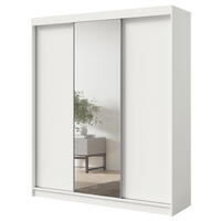 SCHWEBETÜRENSCHRANK mit Spiegel Fiore Plus 3D1L 200 Weiß/Silber - Silberfarben/Weiß, Holzwerkstoff/Metall (200/236/60cm) - mzm24