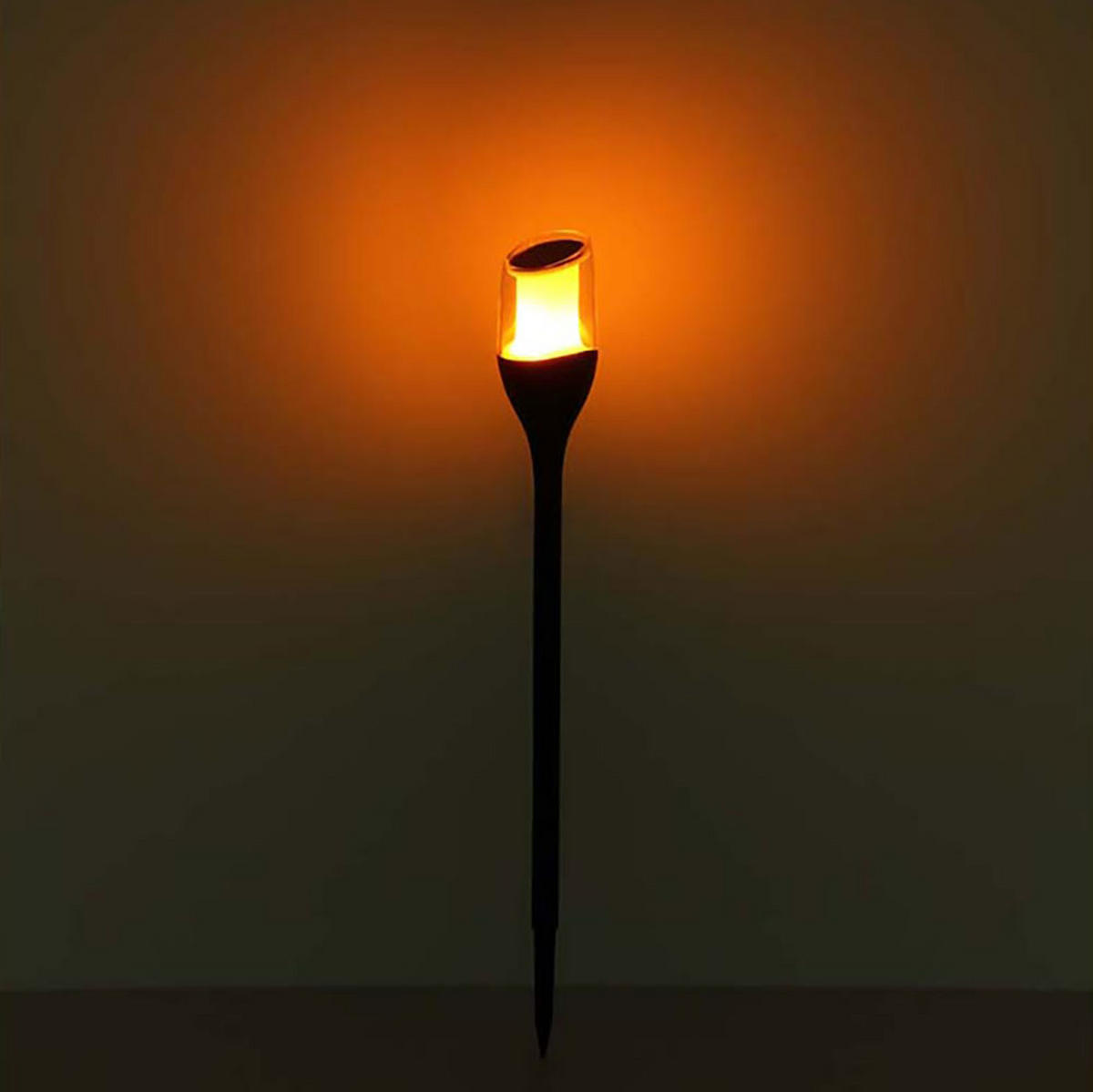 LED AUSSENLEUCHTE Solar Fackel Schwarz 2er Set - Schwarz, Kunststoff (7.5/7.5/64.5cm) - Globo Lighting