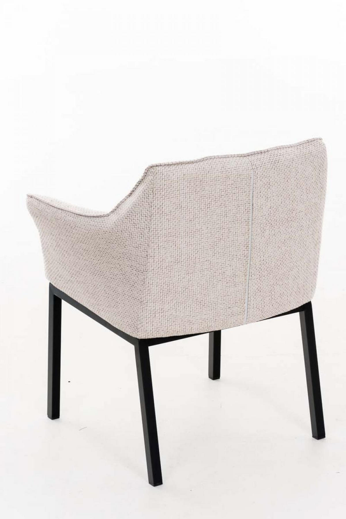 WOHNZIMMERSTUHL Stoff Elfenbein - Creme/Schwarz, Textil/Metall (67/78/63cm) - CLP