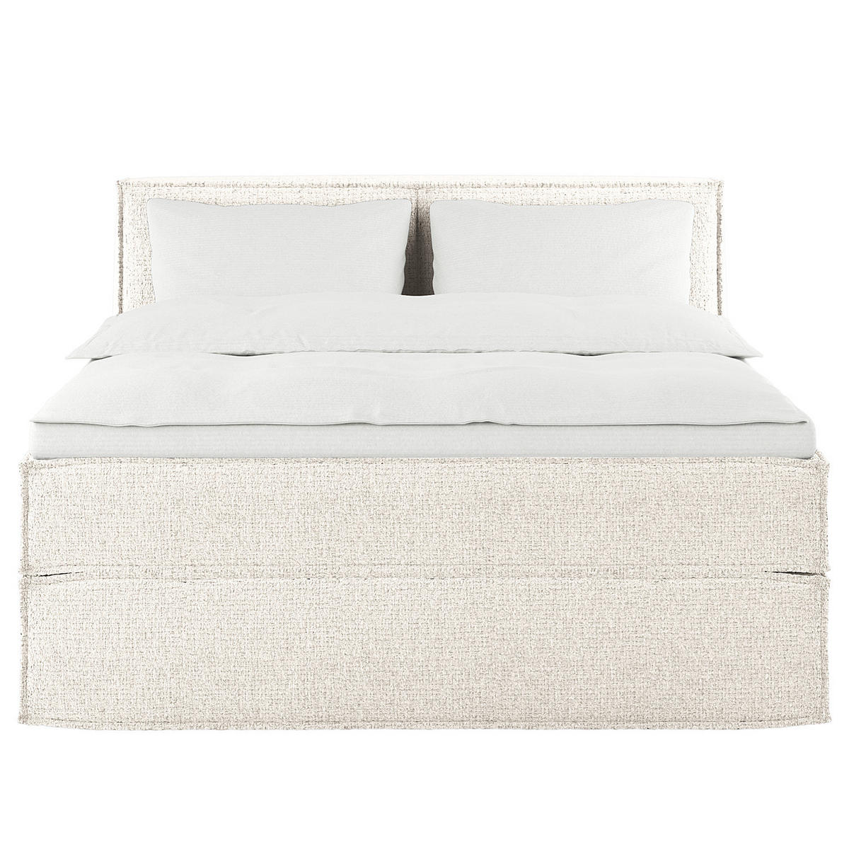 BOXSPRINGBETT mit Kopfteil - Premium - Weiß, Textil (160/200cm) - home24