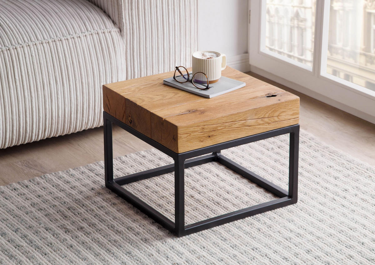 COUCHTISCH Eiche 40x40x32 natur geölt LOUNGE COLLECTION #06 - Braun, Holz (40/40/32cm) - Massivmoebel24