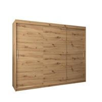 SCHWEBETÜRENSCHRANK 200/250/62 3-türig - Silberfarben/Eiche Artisan, Holz/Kunststoff (250/200/62cm) - MÖBEL KRYSPOL