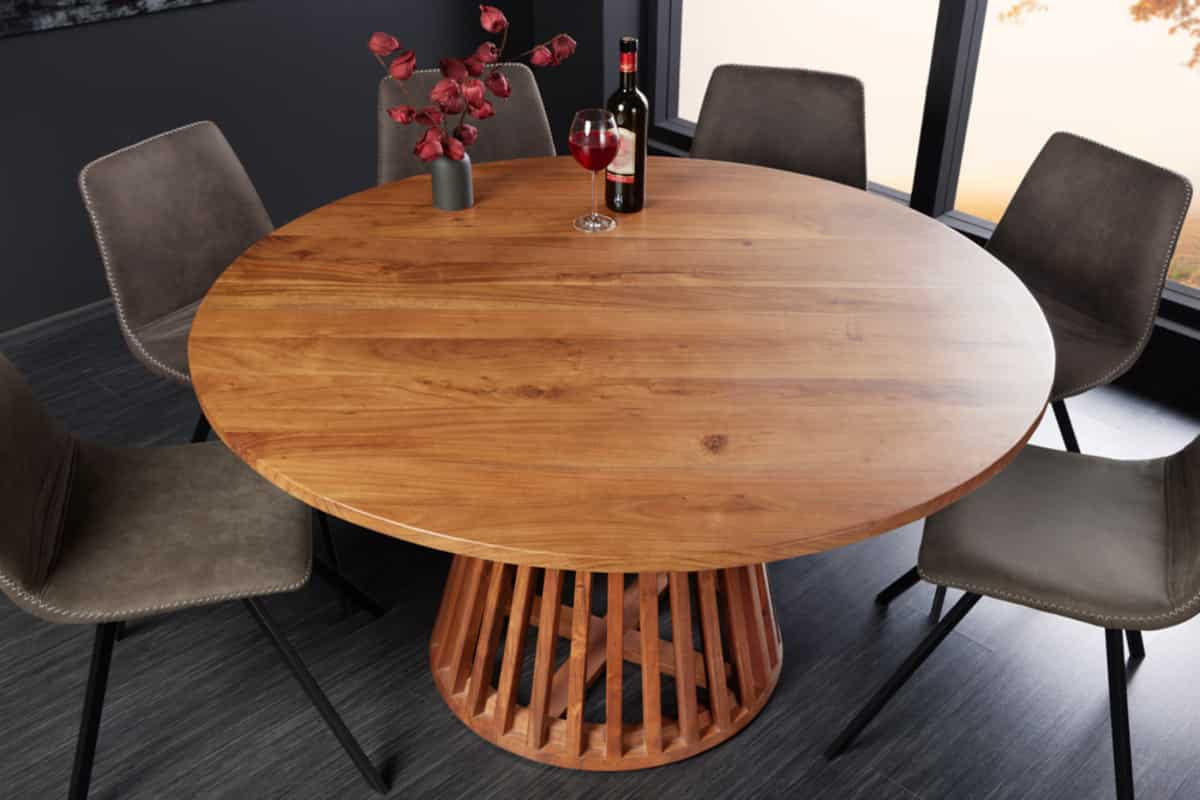 ESSTISCH MAISON JADE rund Akazie Natur 130cm - Braun, Holz (130/130/77cm) - riess-ambiente