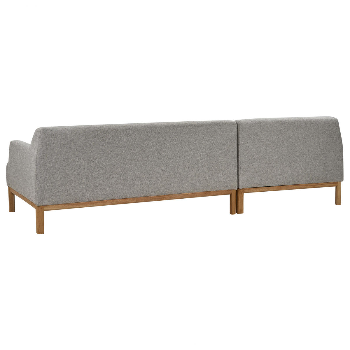 ECKSOFA 3-Sitzer Stoff Hellgrau rechtsseitig Sosjo - Hellgrau, Textil (251/132cm) - Beliani