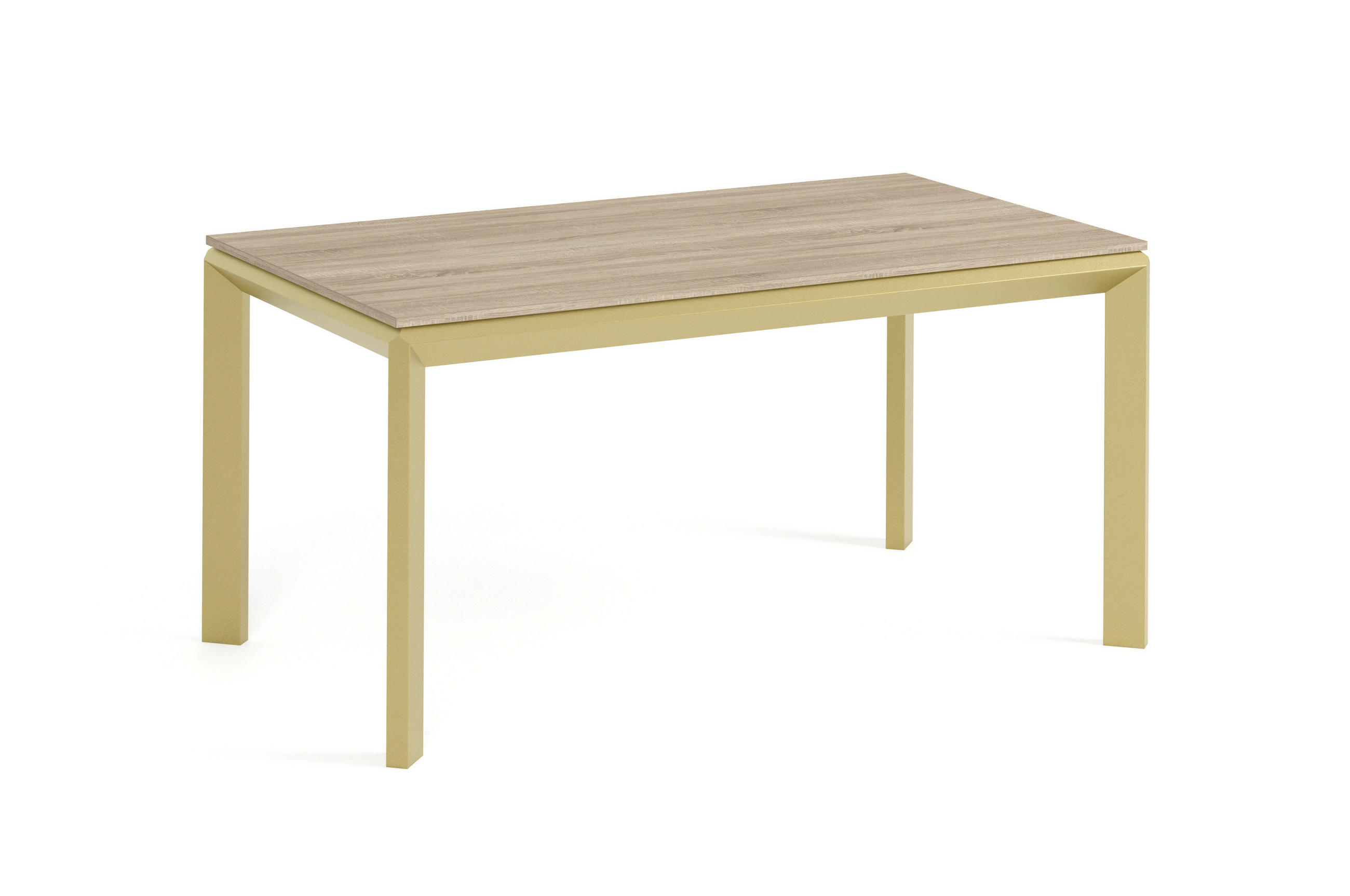 Meblini Esstisch Sonoma Eiche, Gold 160x76x90 cm