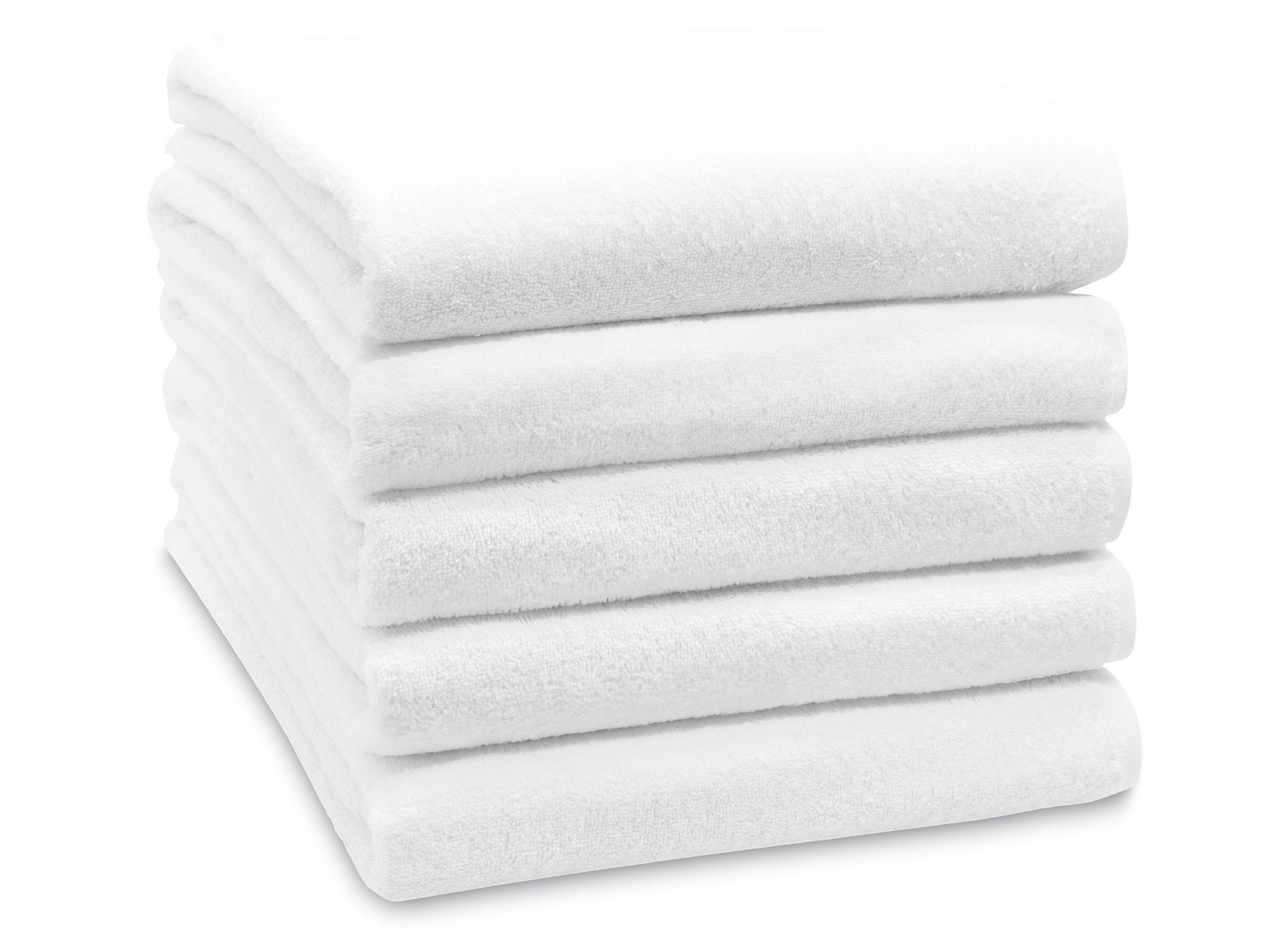 BADETUCH, 5er-Set, 100x150 cm, 100% Baumwolle, Weiß - Weiß, Textil (100/150cm) - Zollner