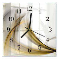 WANDUHR 30x30 cm - Abstrakte Linien - Gelb, Glas (30/30/0.4cm) - TULUP