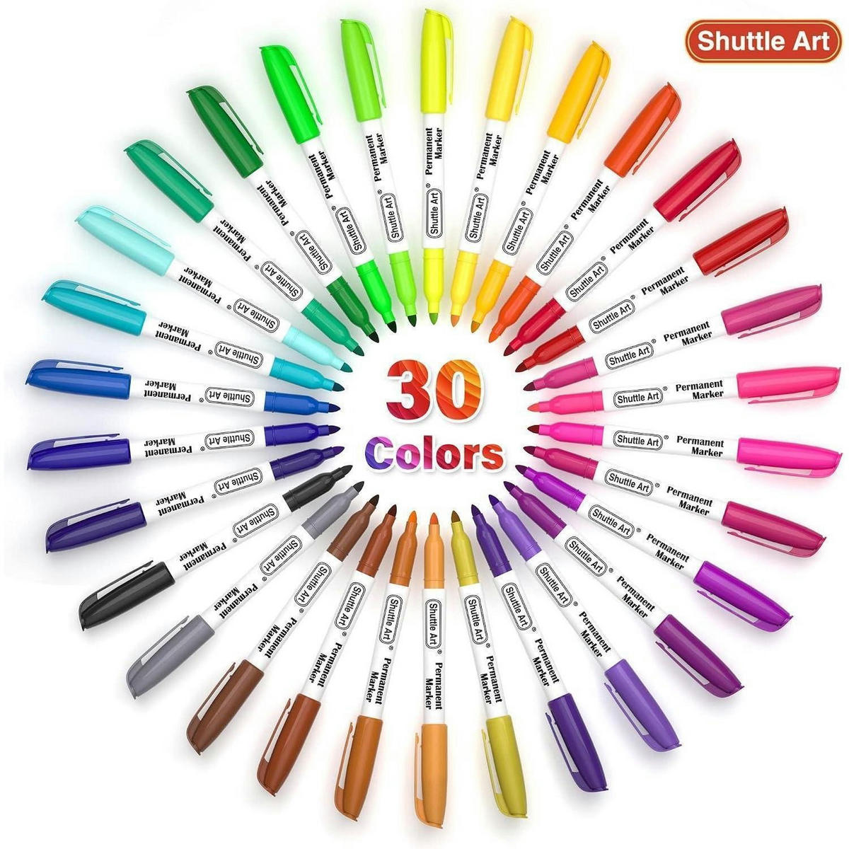 PERMANENT Marker Set 60-teilig schwarz und bunt - Multicolor, Kunststoff (1/1/15cm)