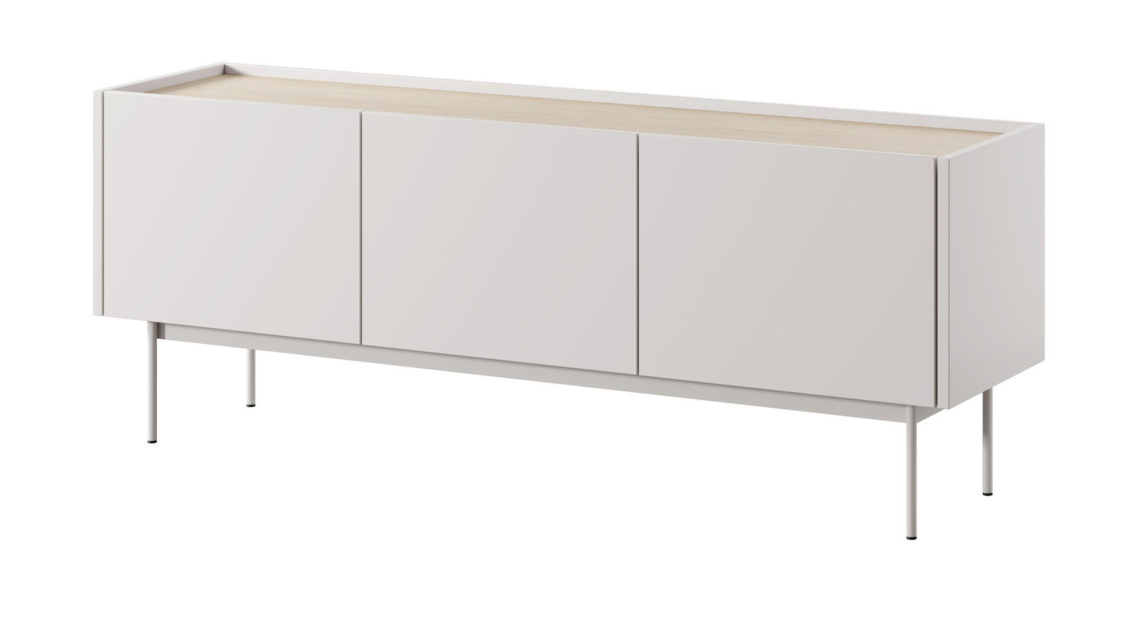 TV-BOARD 3 Türen Laris - 100 cm, Beige - Beige, Holz (144/55/37cm) - Emporius