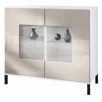 KOMMODE Grömitz Sandgrau Hochglanz - Sandfarben, Holzwerkstoff (92.5/83.5/35cm) - Vladon