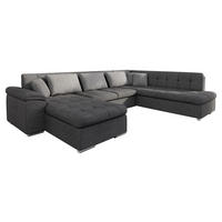 WOHNLANDSCHAFT Niko Bis Lux, Seite: Links - Graphitfarben, Holz/Textil (348/76/205cm) - MIRJAN24
