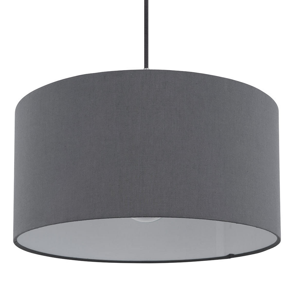LED HÄNGELEUCHTE Textil Anthrazit Silber - Anthrazit, Metall (40/40/140cm) - Globo Lighting