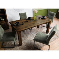 ESSTISCH Mango 160x90x76 braun lackiert RAILWAY #4000 - Braun, Holz (90/160/76cm) - Massivmoebel24