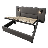STAURAUMBETT 180/200 cm DE-32522 mit Leselampe Grau - Grau, Metall (180/200cm) - ComfortXL