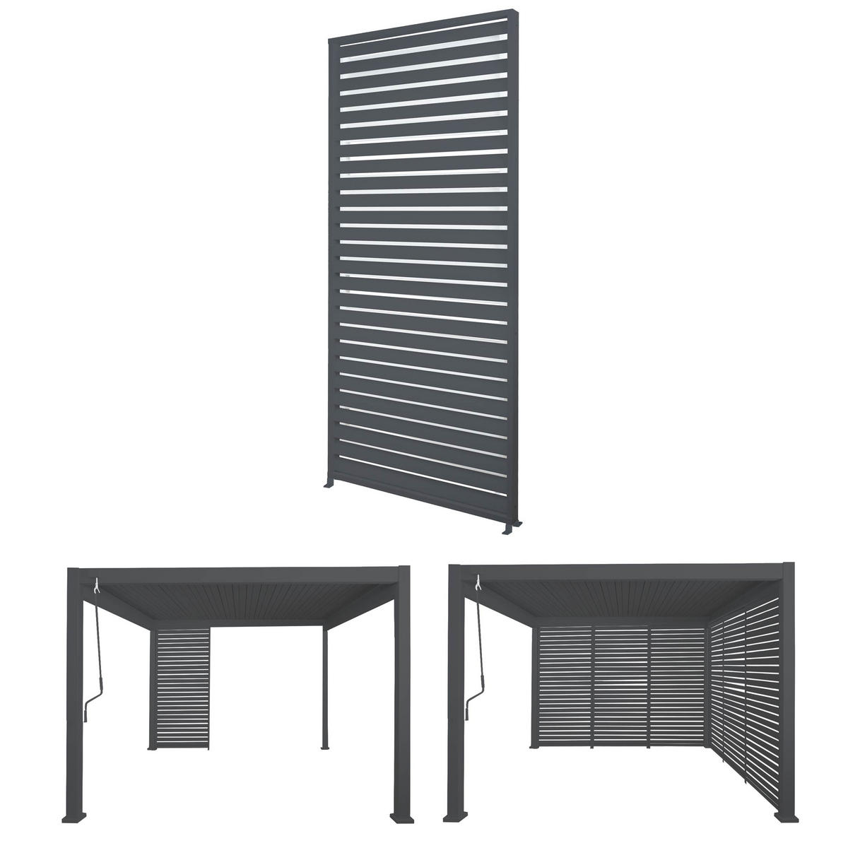 LAMELLENWAND FÜR PERGOLA Anthrazit - Anthrazit, Metall (94/213/15cm) - MCW
