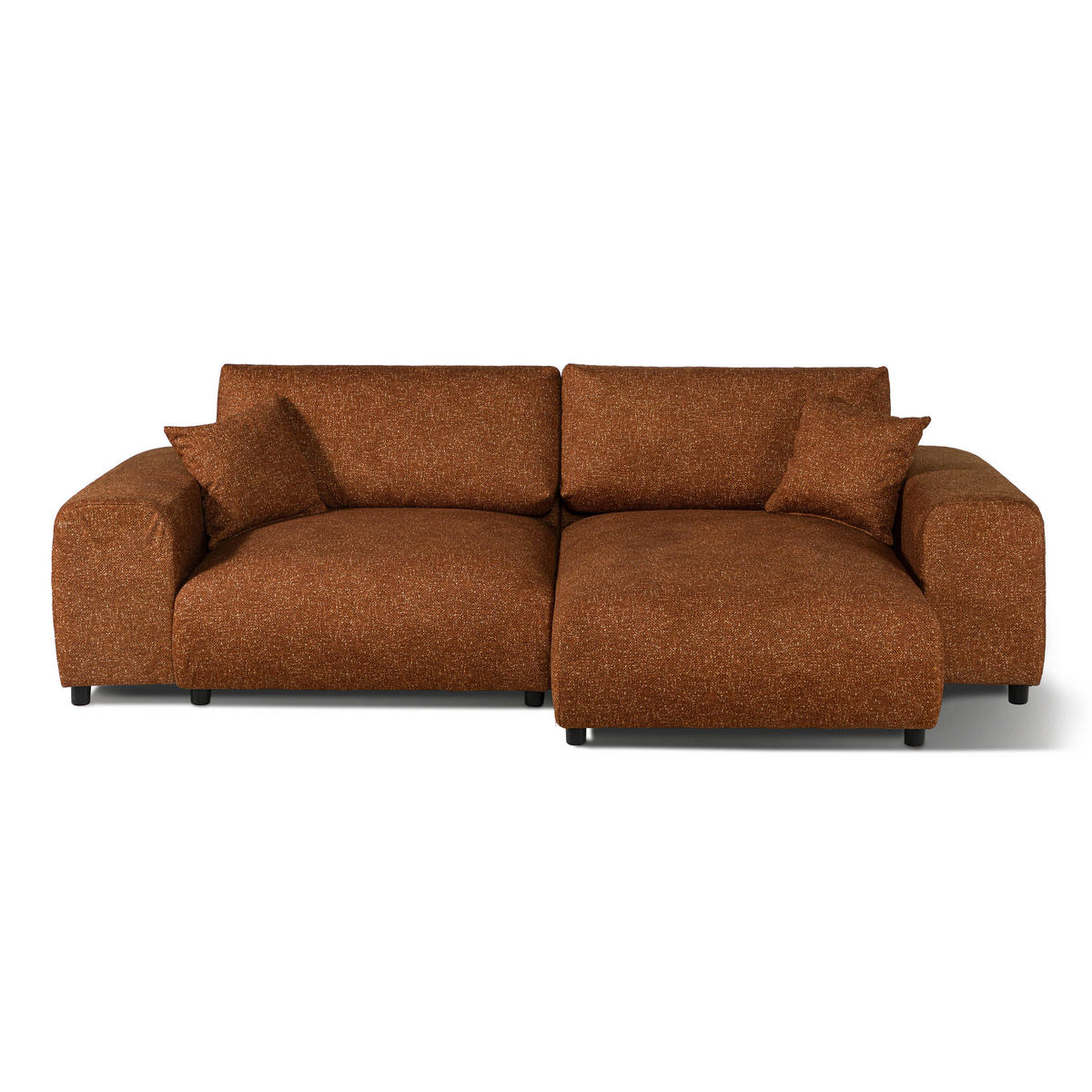 ECKSOFA Plüsch 237x144x79 orange PAULINA - Orange, Kunststoff (237/144cm) - Massivmoebel24