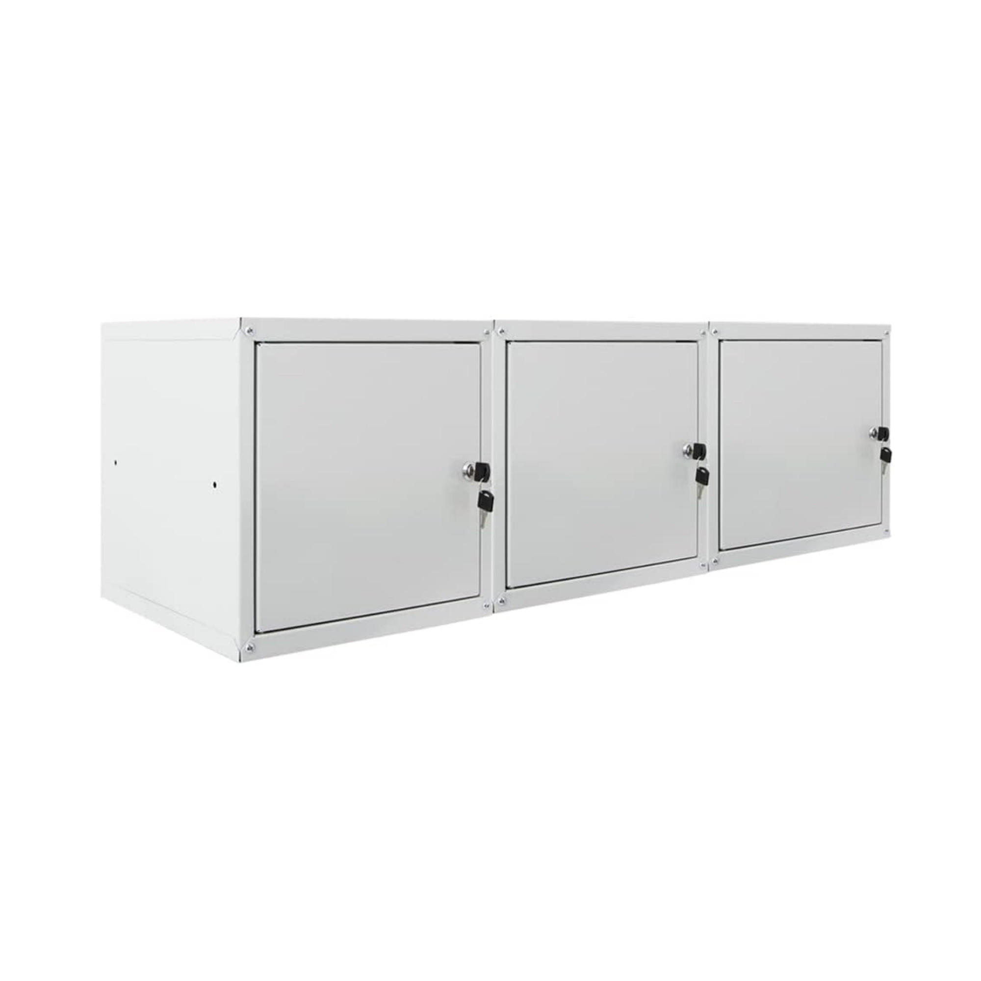 SCHLIESSFACHWÜRFEL Cubic 3er-Set 35x35x35 cm Grau - Grau, Metall (105/35/35cm) - PROREGAL