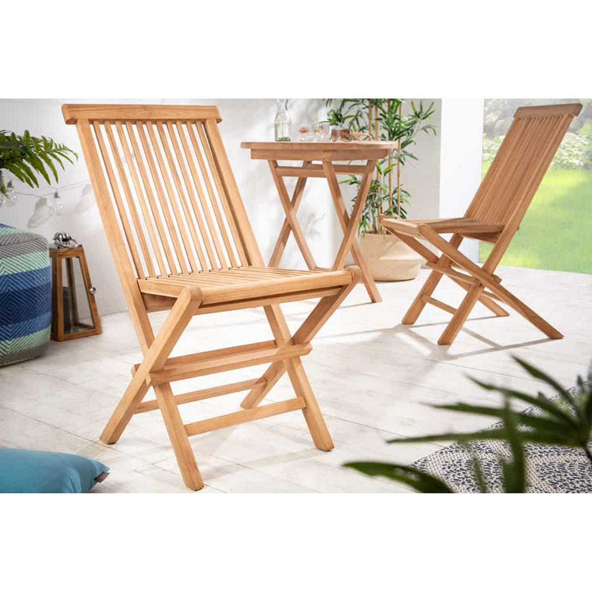 GARTENSTUHL EMPIRE TEAK Teakholz klappbar Hochlehner wetterfest - Braun, Holz (47/89/63cm) - riess-ambiente