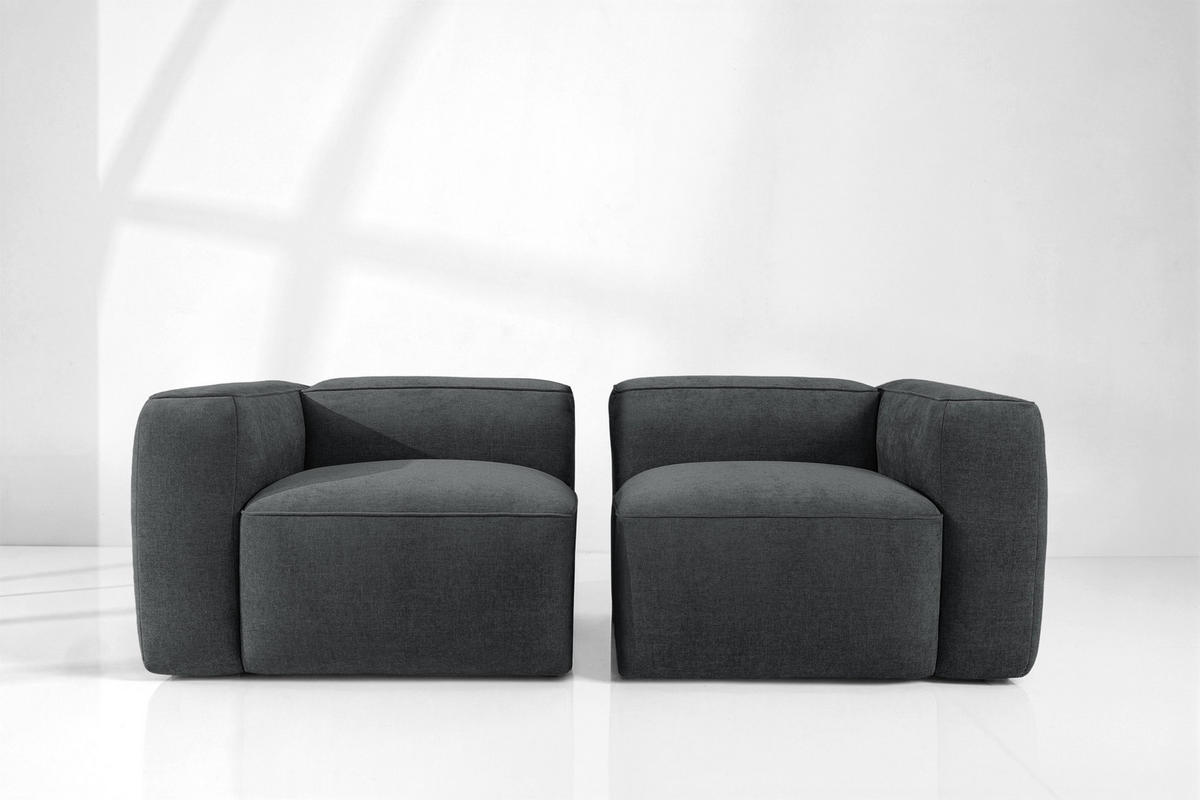 2-SITZER SOFA FUBBO, Anthrazit - Anthrazit, Holz/Holzwerkstoff (210/73/96cm) - KONSIMO®