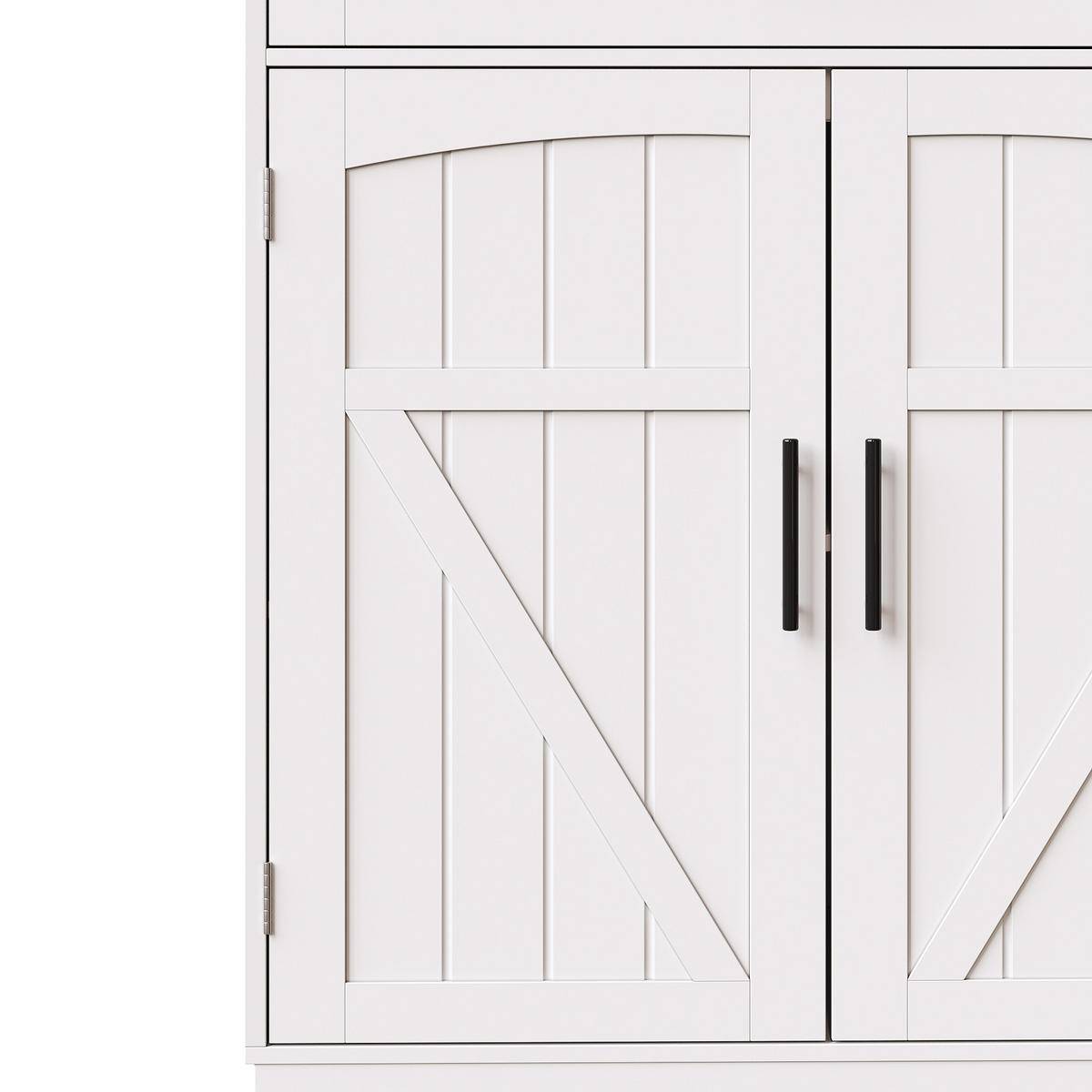 GESCHIRRSCHRANK aus MDF & Metall 110x38x180 cm in Weiß mit LED & Steckdosenleiste - Weiß, Holzwerkstoff (110/180/38cm) - Modfu