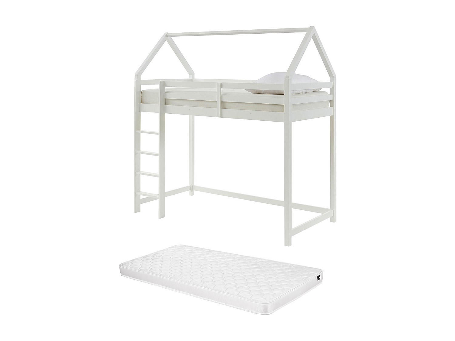 Vente-Unique Hochbett Weiß 90x190 cm