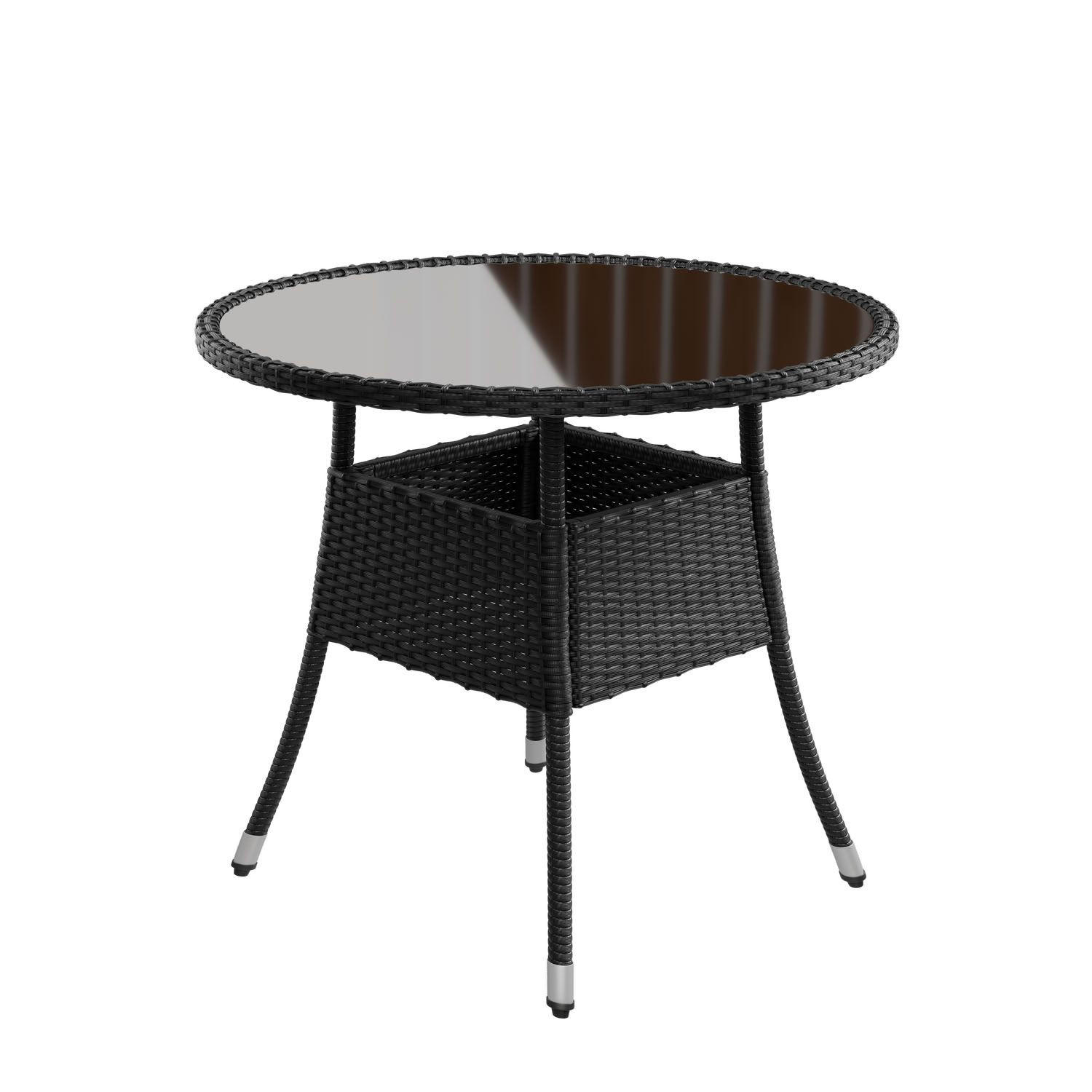 GARTENTISCH Yoro schwarz 80 cm - Schwarz, Kunststoff (80/80/73cm) - Juskys