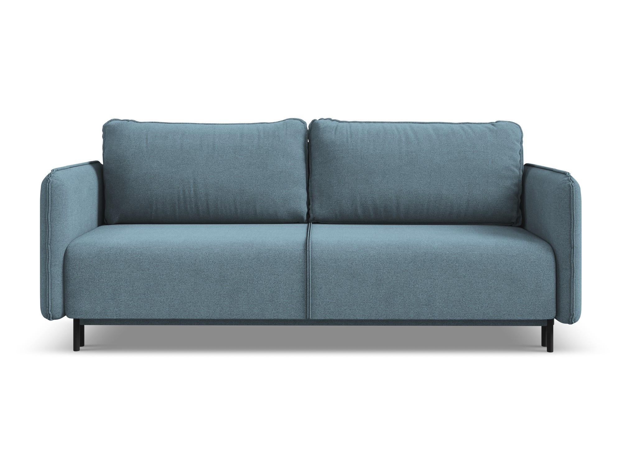 3-SITZER SOFA mit Schlaffunktion Strukturstoff Stoff Blau - Blau/Schwarz, Holz/Textil (226/90/92cm) - Makamii