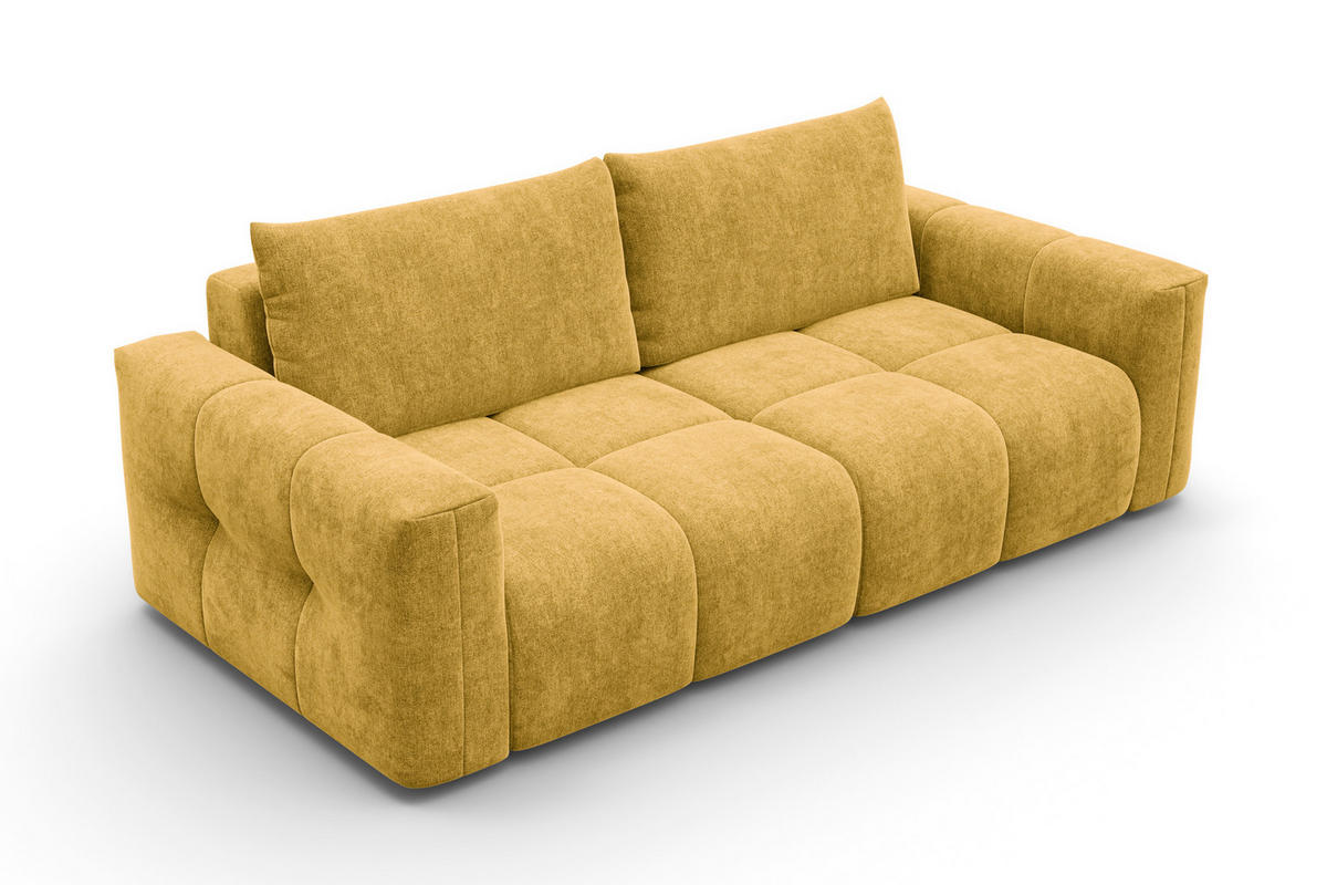 SOFA VERONA 3-Sitzer, Gelb - Gelb/Schwarz, Holz/Textil (224/83/110cm) - Courtois Laville