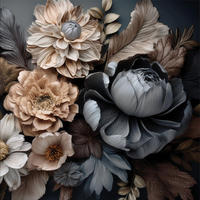 GLASBILD 30×30 cm Blumen beige grau - Beige, Glas (30/30cm) - artissimo