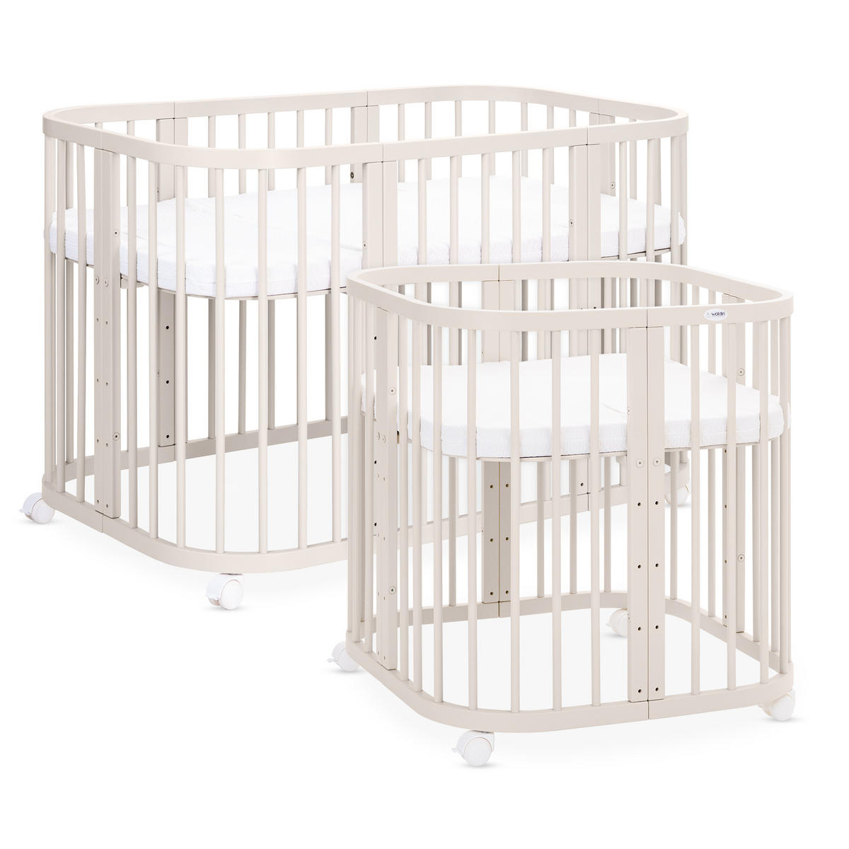 PĂTUȚ bebe Cașmir, 7in1 cu saltea - cașmir, material textil/lemn (73/123cm) - waldin