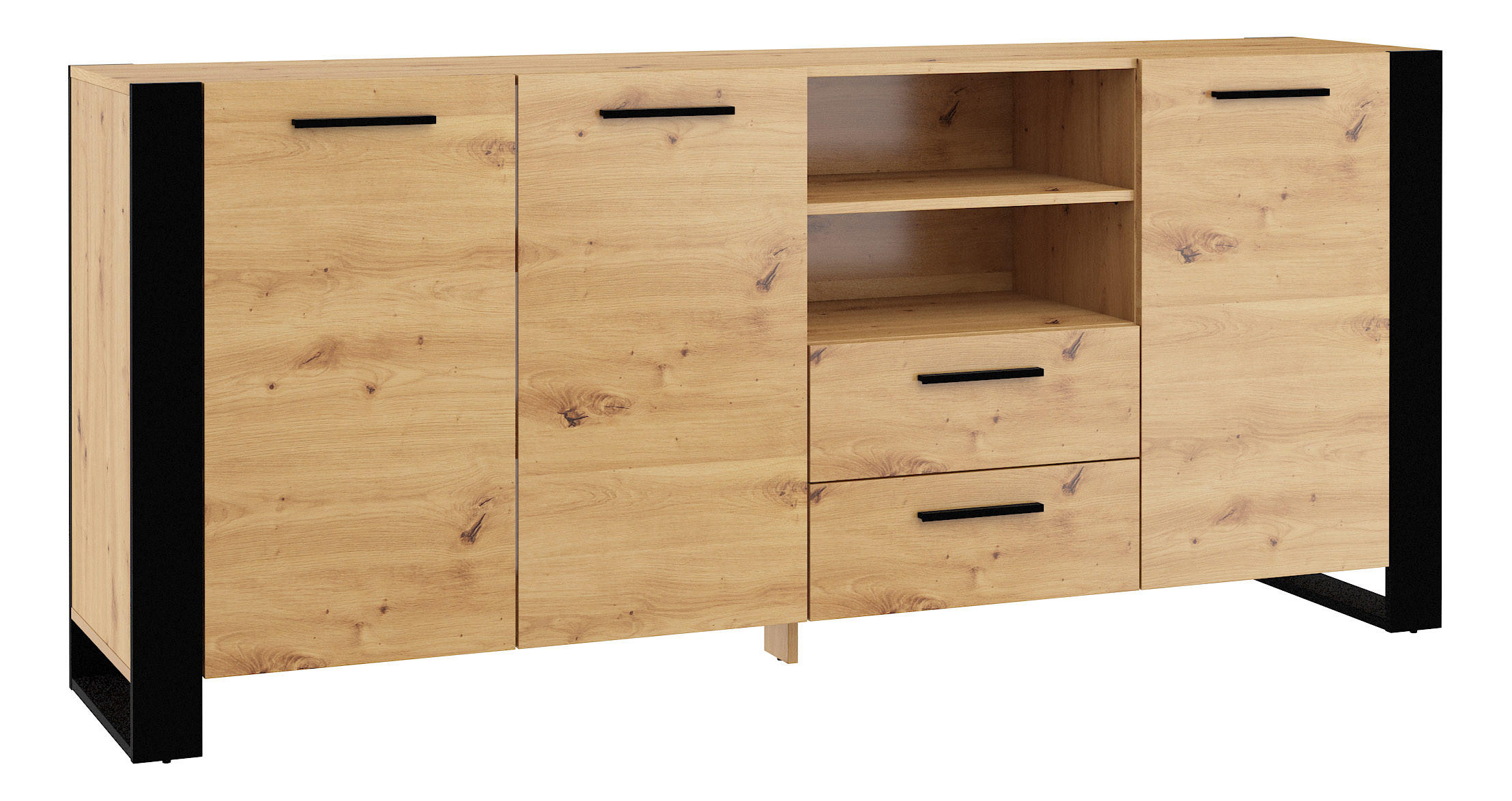 KOMMODE Artisann 197/87/45 - Eiche Artisan, Holzwerkstoff (197/87/45cm) - RAUMHIRSCH FURNITURE