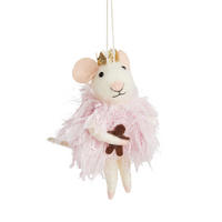 WANDDEKORATION Princmousi, Hellrosa, 12x8x8 cm, Dekorative Weihnachtsdeko - Hellrosa, Textil (8/12/8cm) - home&you