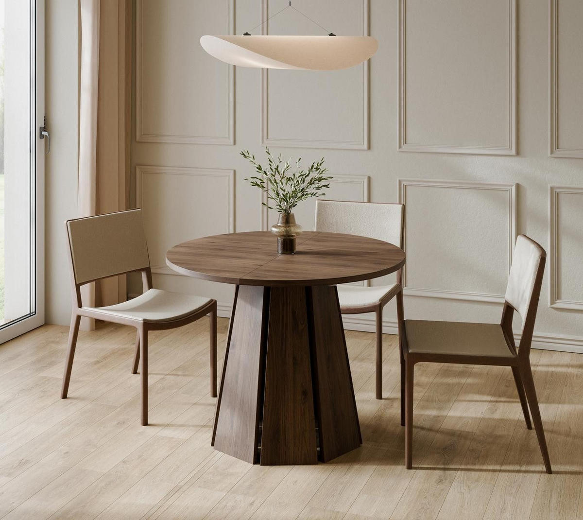 ESSTISCH Nussbaum 100-180 MORIA - Nussbaumfarben, Holzwerkstoff (100/100/77cm) - Compleo24