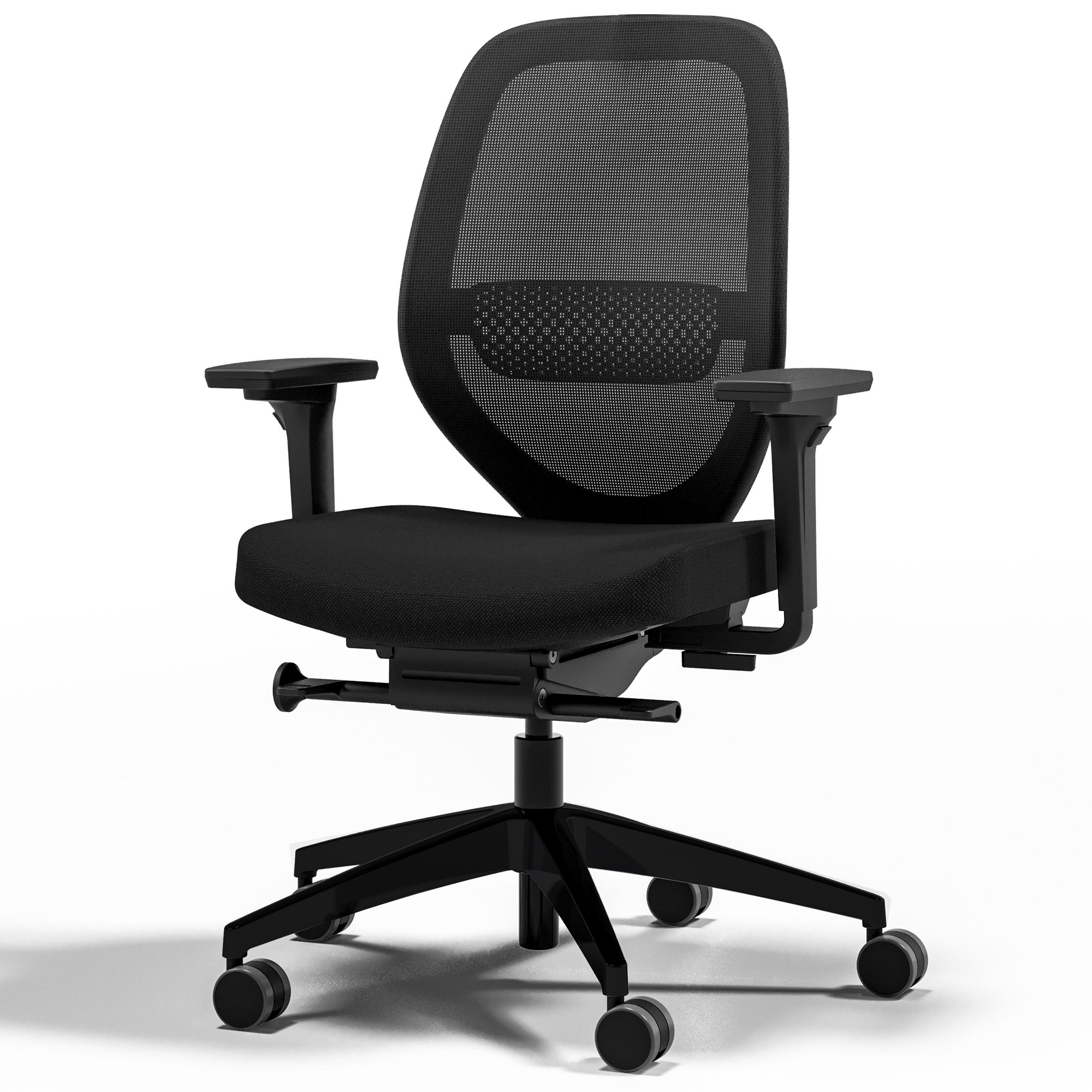 DREHSTUHL Ergonomischer Bürostuhl Atessa mit Netzrücken / Keine Schwarz Netzrücken für Luftzirkulation - Schwarz, Textil (62.5/99.8/45cm) - ASSMANN