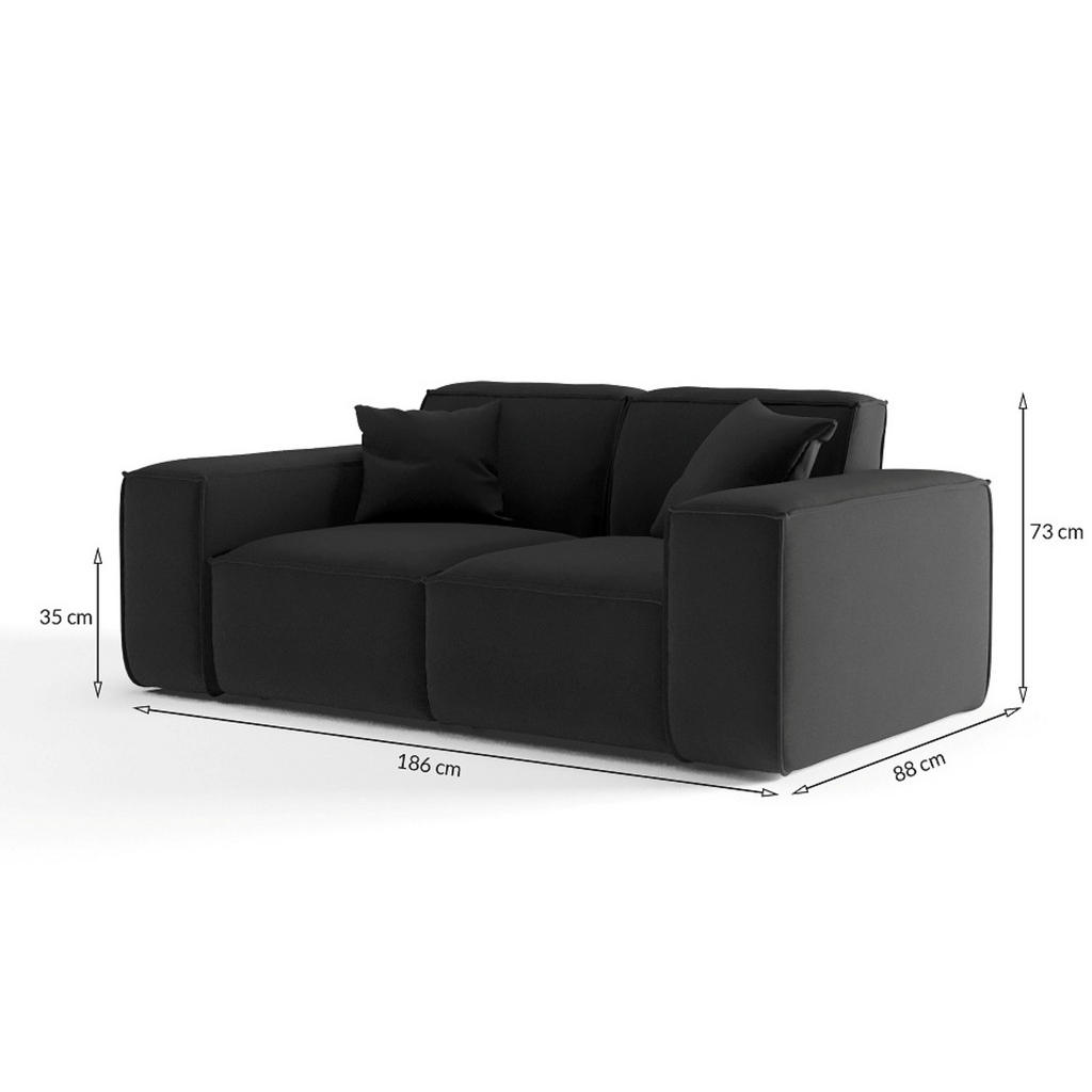 Thumbnail - Kaiser Möbel Sofa, Dunkelgrün, Holz, Quadratisch, 186x73x88 cm, Wohnzimmer, Sofas & Couches, Sofas, 2-Sitzer Sofas