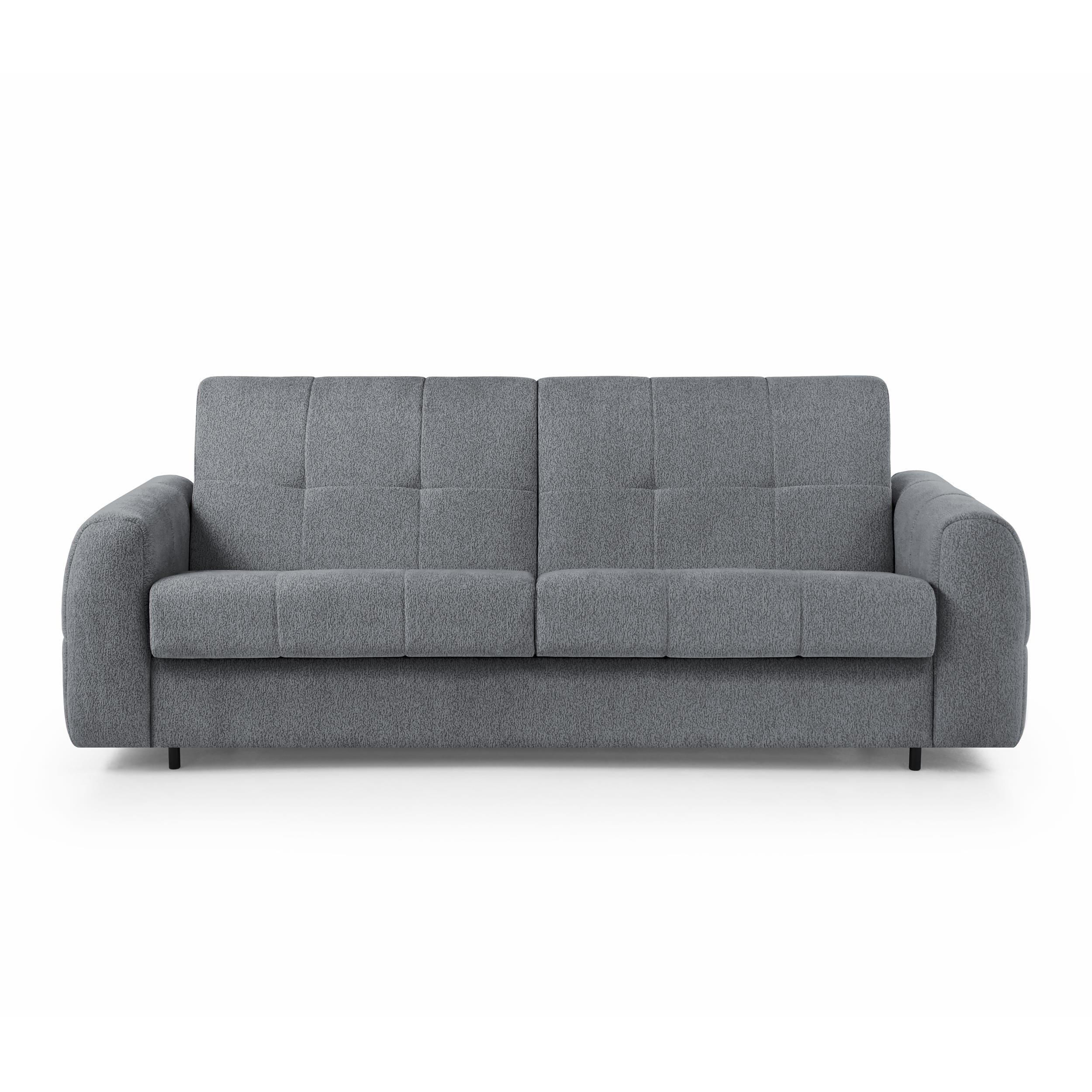 SCHLAFSOFA Pireus mit italienischem Gestell, 160x200, Dunkelgrau - Dunkelgrau/Schwarz, Textil (230/90/100cm) - Beautysofa
